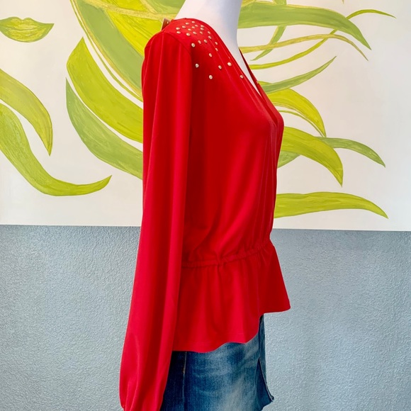 Michael Kors Studded Long Sleeve Blouse - Picture 2 of 7